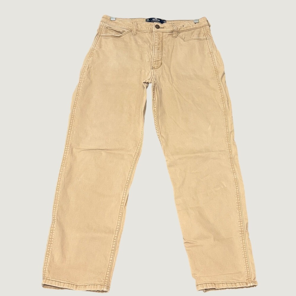 Hollister Ultra High-Rise Mom Pants Khaki Tan Size 11R W30 L27 Classic Stretch